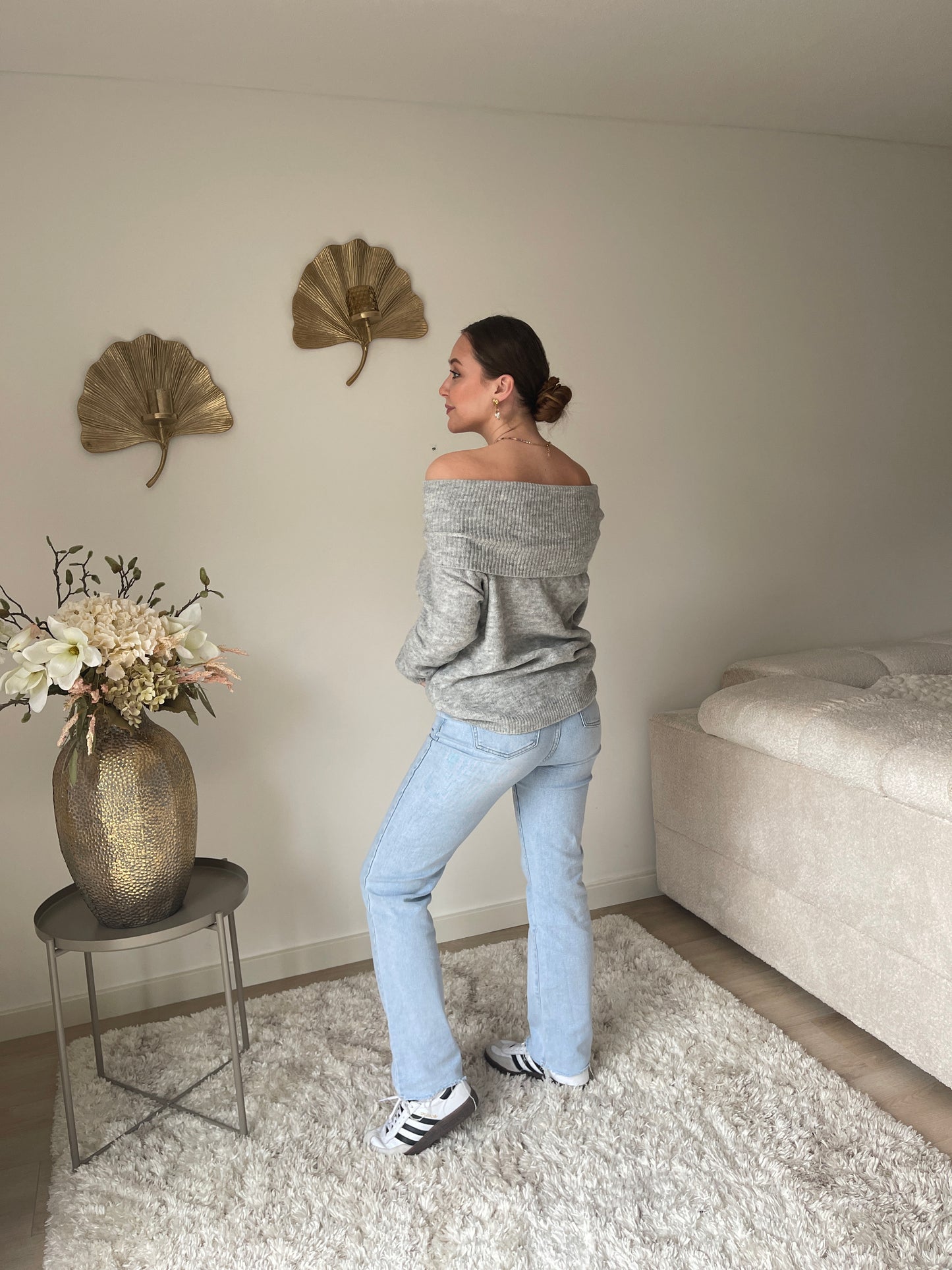 Philou Off Shoulder Knit - Grijs