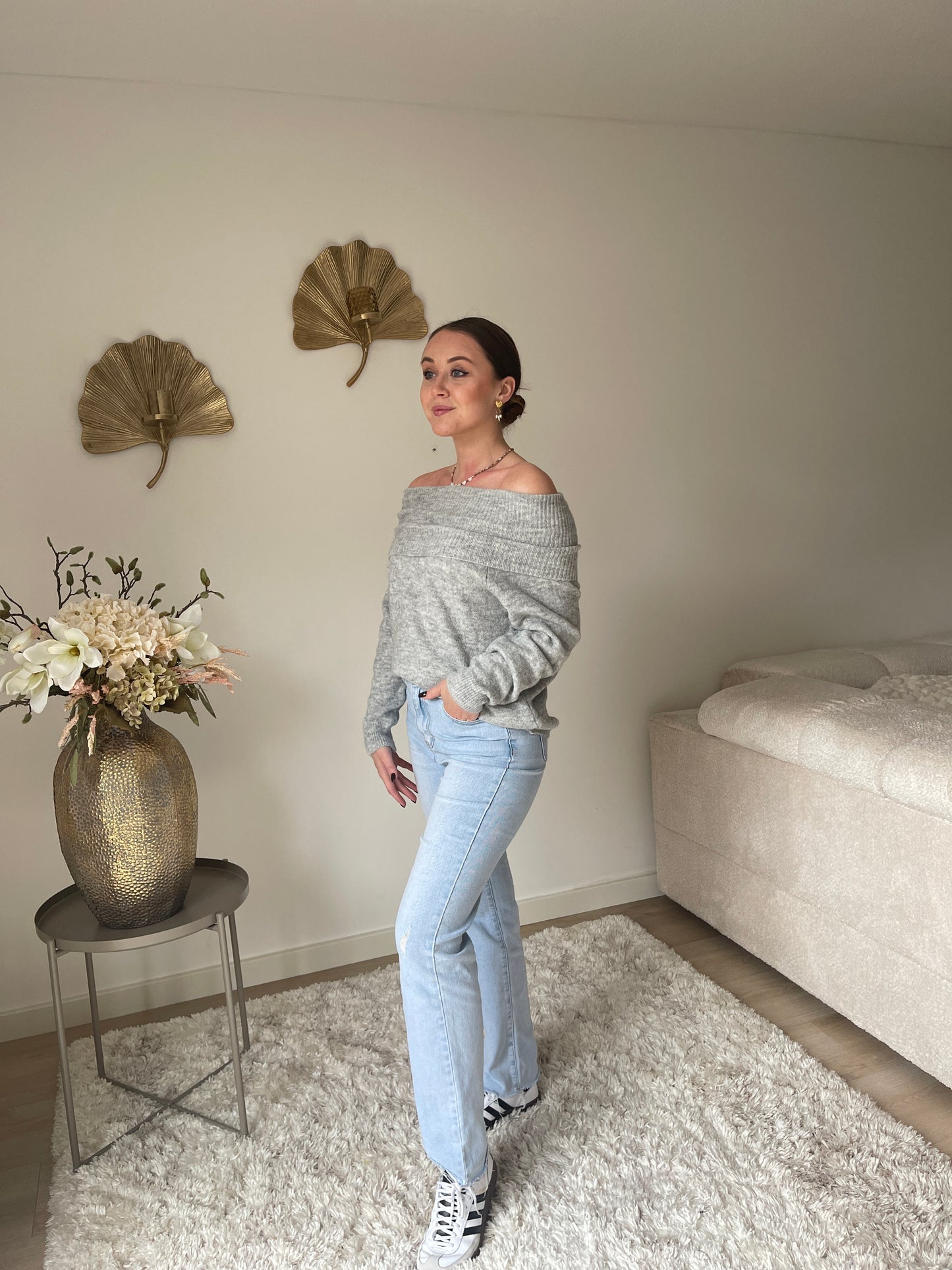 Philou Off Shoulder Knit - Grijs