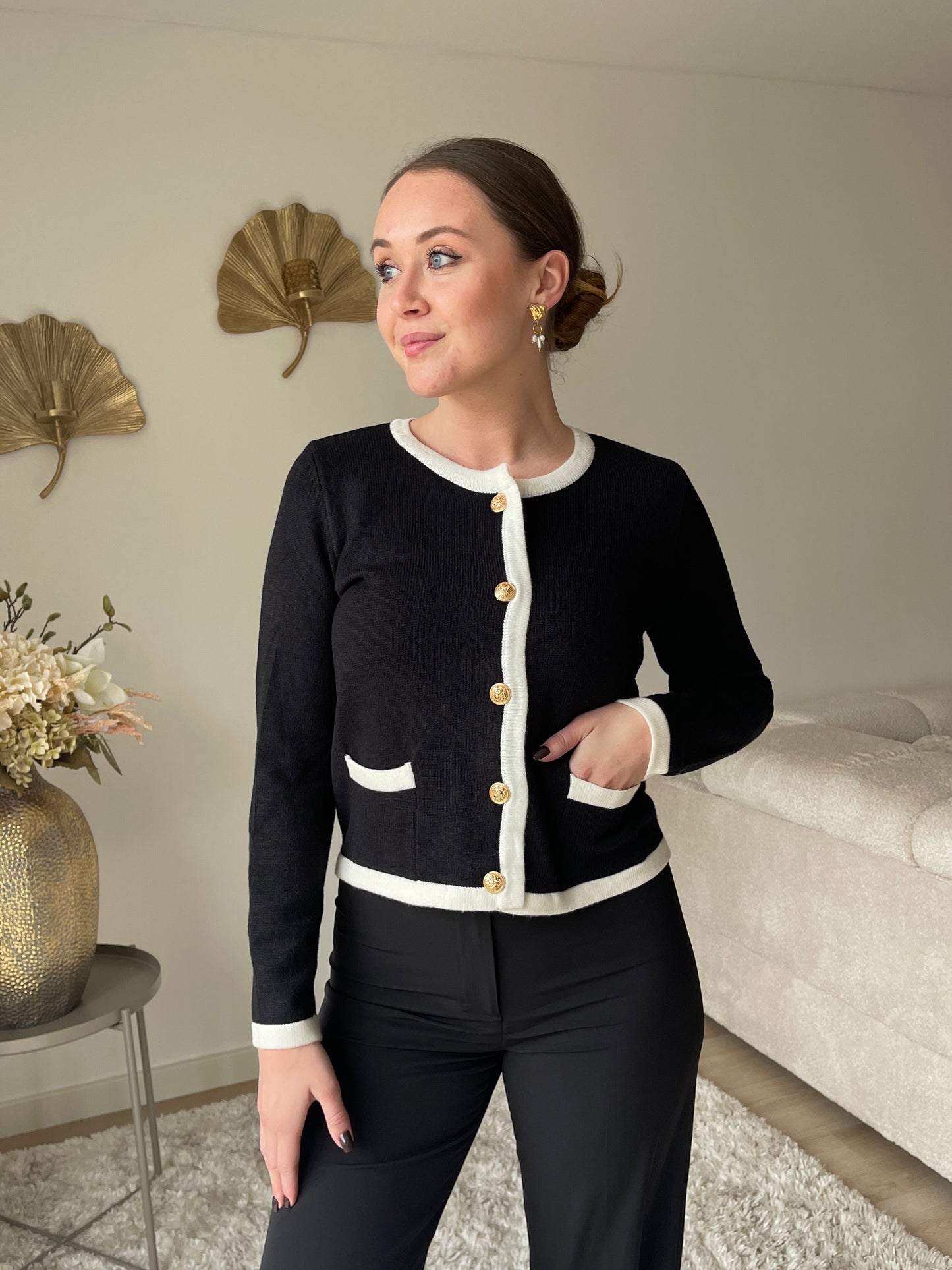 Katie Vest - Zwart Wit