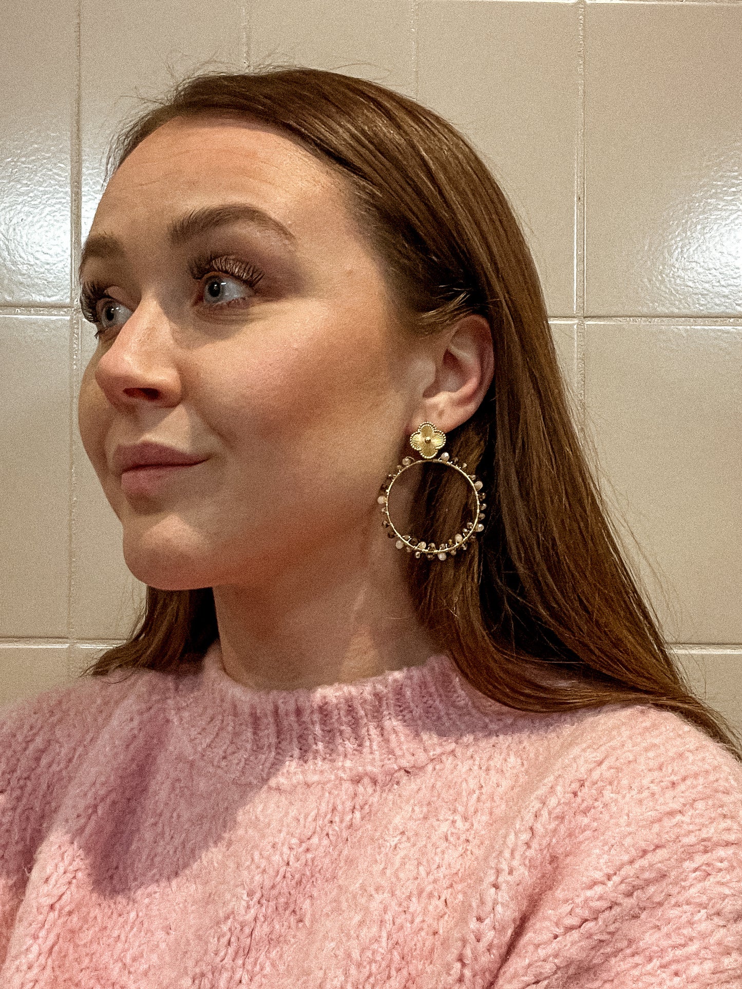 BROWN CLOVER OORBELLEN - GOUD