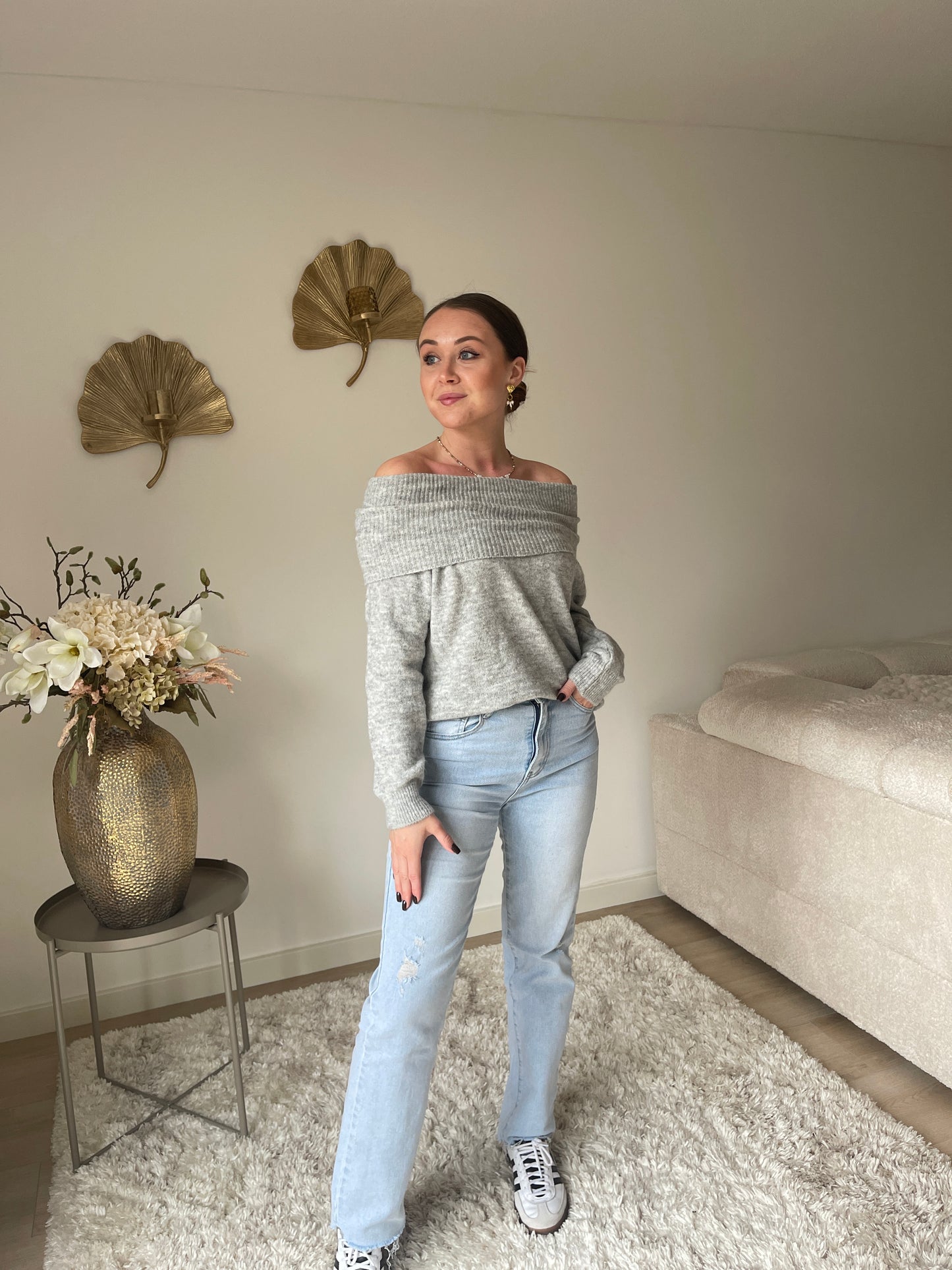 Philou Off Shoulder Knit - Grijs