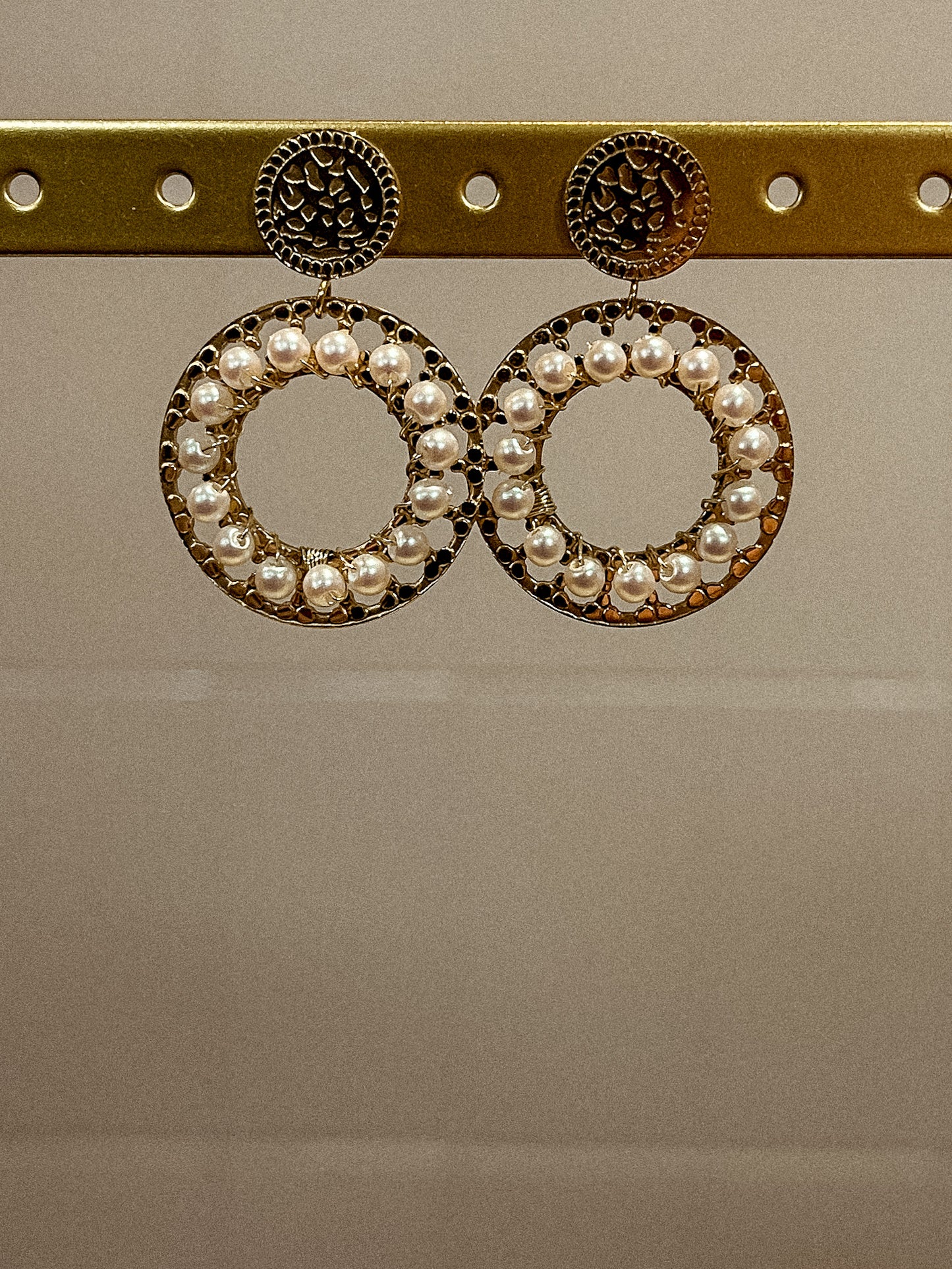 Pearl Hoop oorbellen - Goud