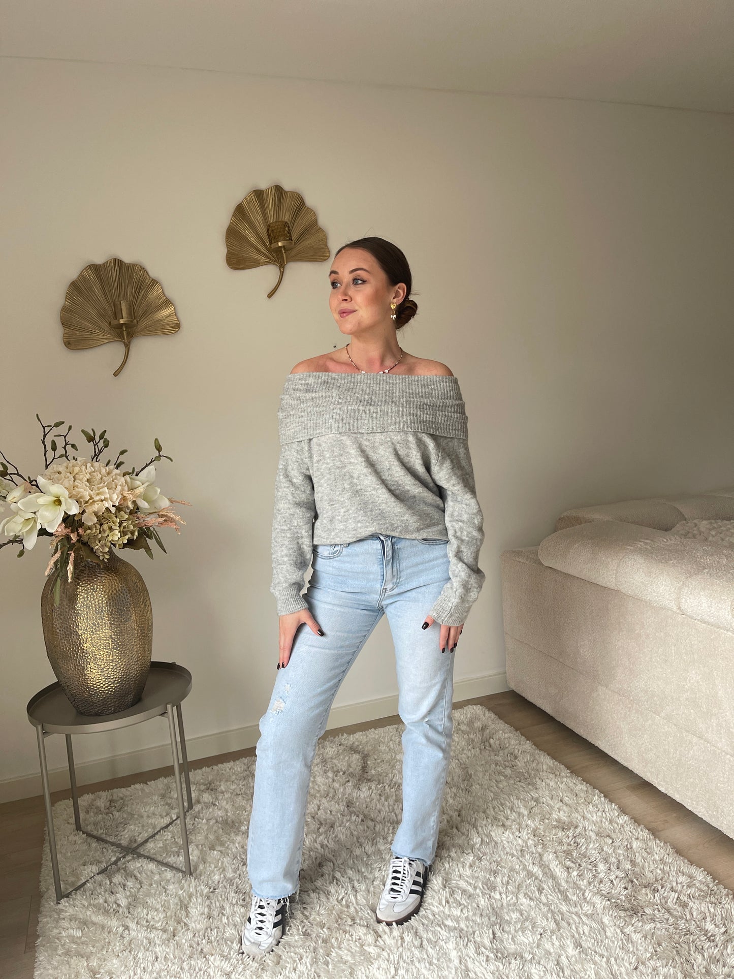 Philou Off Shoulder Knit - Grijs