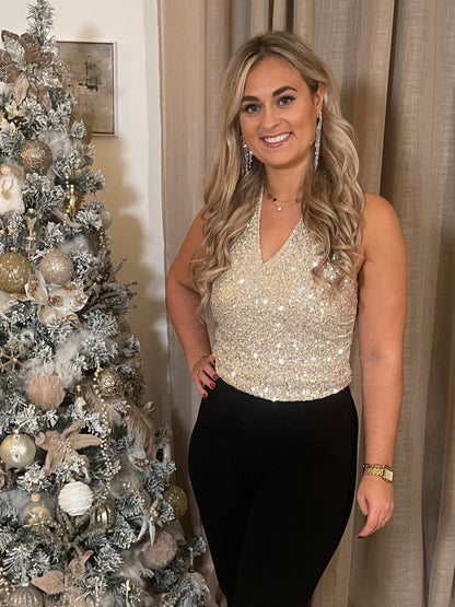 Sequin Top - Champagne