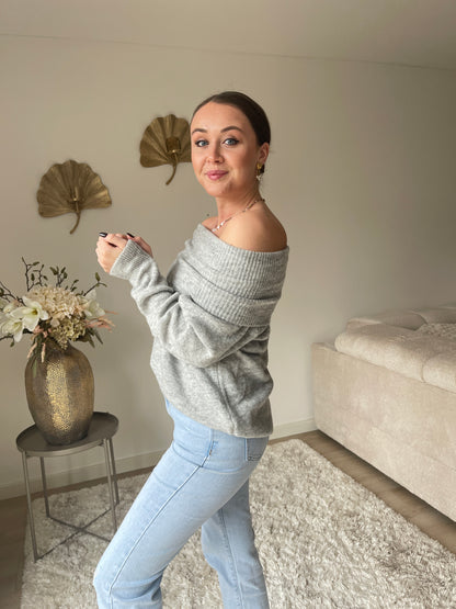 Philou Off Shoulder Knit - Grijs