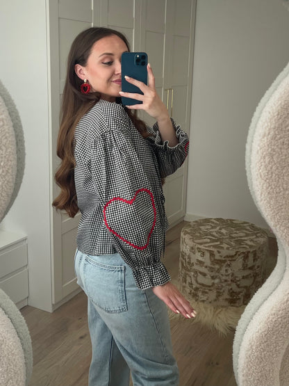 Heart Blouse - Zwart